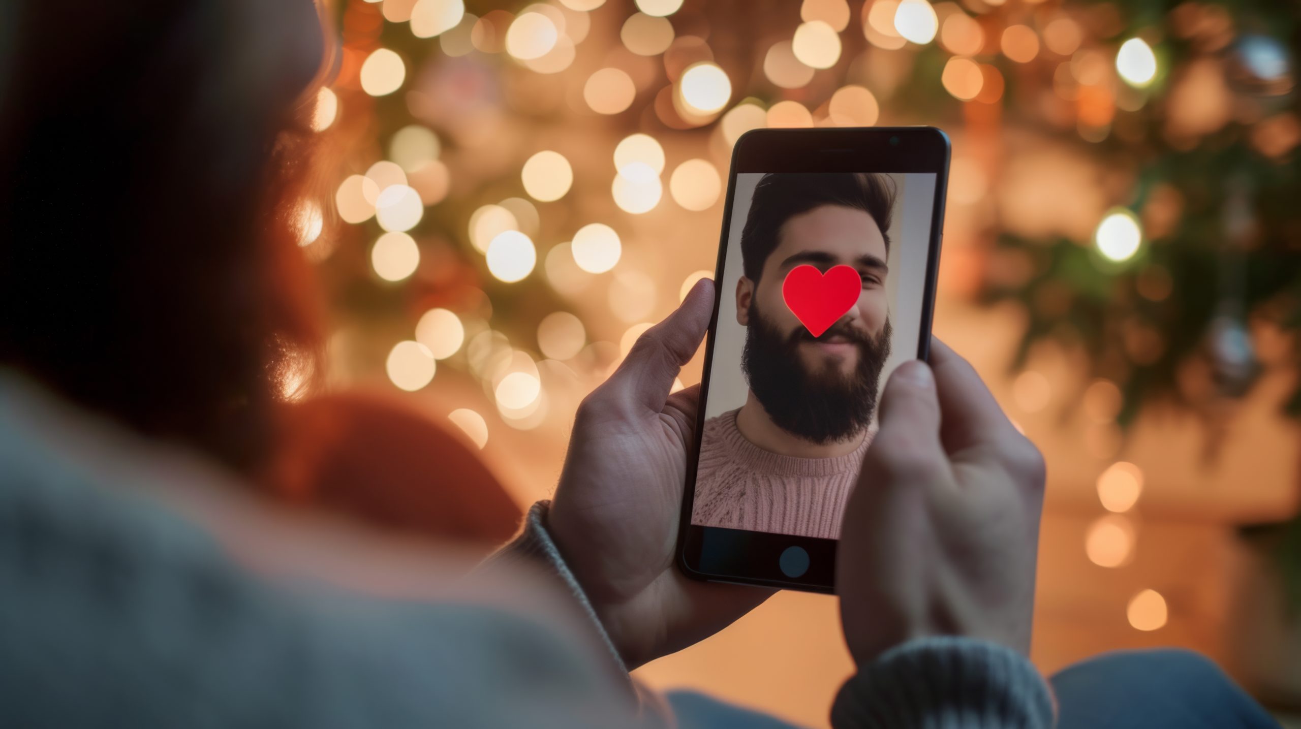 persons-hands-are-holding-smartphone-with-glowing-heart-screen-symbolizing-love-connection-digital-age-against-backdrop-city-lights-night