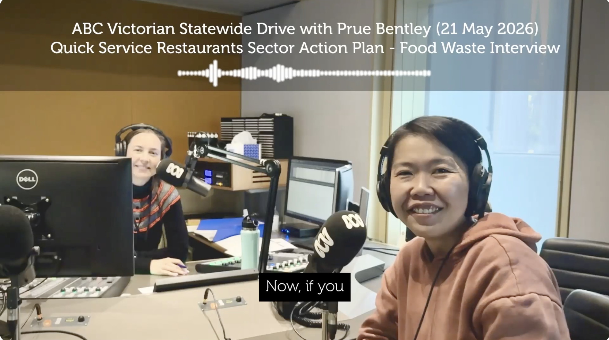 Li Ping Thong and Prue Bentley at ABC Ballarat studio for Victorian Statewide Drive interview